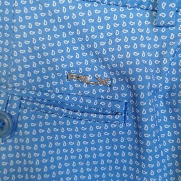 RLX Ralph Lauren Golf Shorts Blue Water Drop Pattern Size 30 Performance - Picture 7 of 14